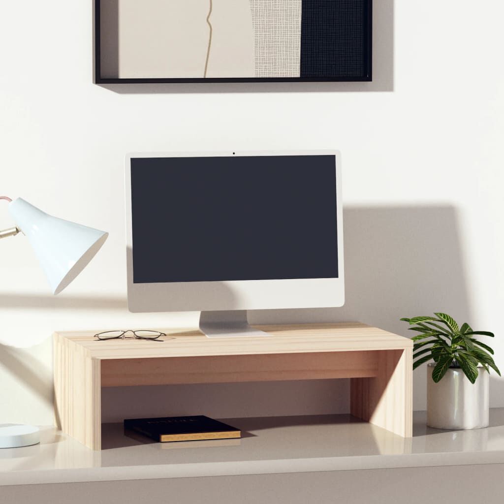 vidaXL Suporte para monitor 50x27x15 cm madeira de pinho maciça