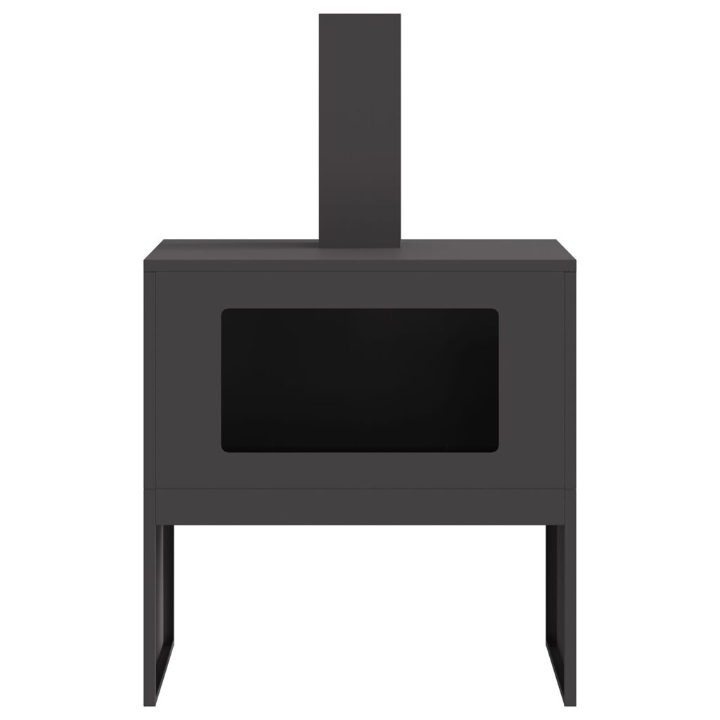 Fogueira vidaXL com Chaminé Preta 60x40x96 cm Aço
