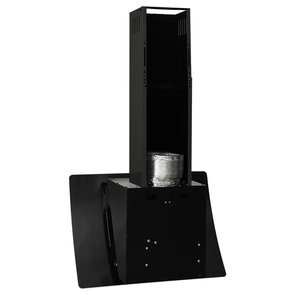 vidaXL Exaustor de parede 60 cm aço e vidro temperado preto