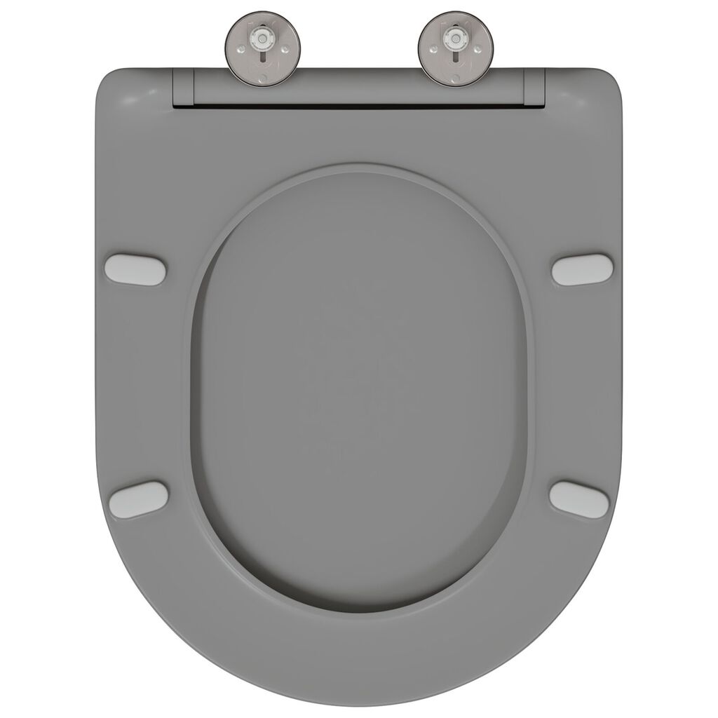 Assento de Casa de Banho com Fecho Suave Duroplast Cinzento vidaXL