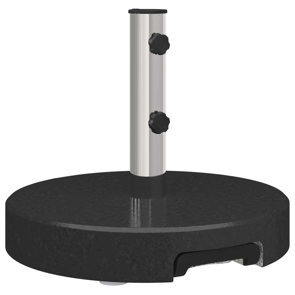 vidaXL Base de Parasol com Rodas e Alça Granito Preto 29 kg Redonda