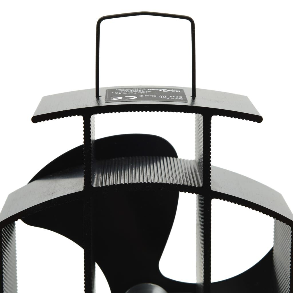 vidaXL Ventilador de fogão alimentado a calor 3 lâminas preto