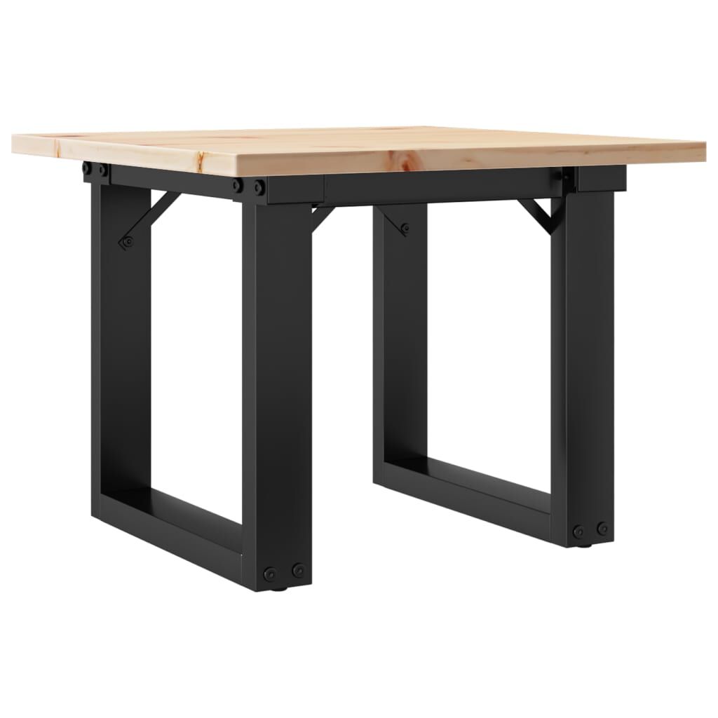 vidaXL Mesa de centro estrutura em O 50x50x35 cm pinho e aço