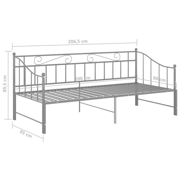 vidaXL Estrutura sofá-cama de puxar 90x200 cm metal cinzento