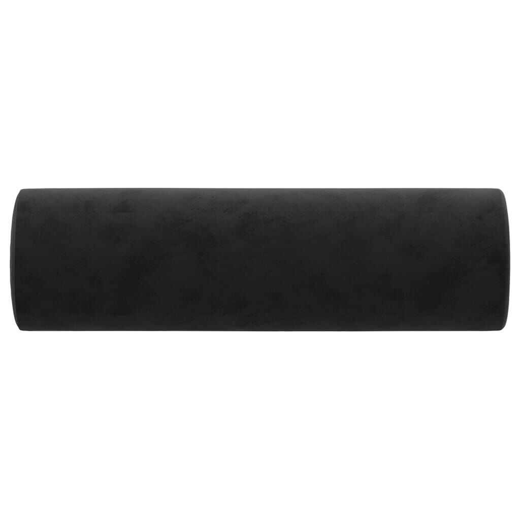vidaXL Almofadas decorativas 2 pcs Ø15x50 cm veludo preto