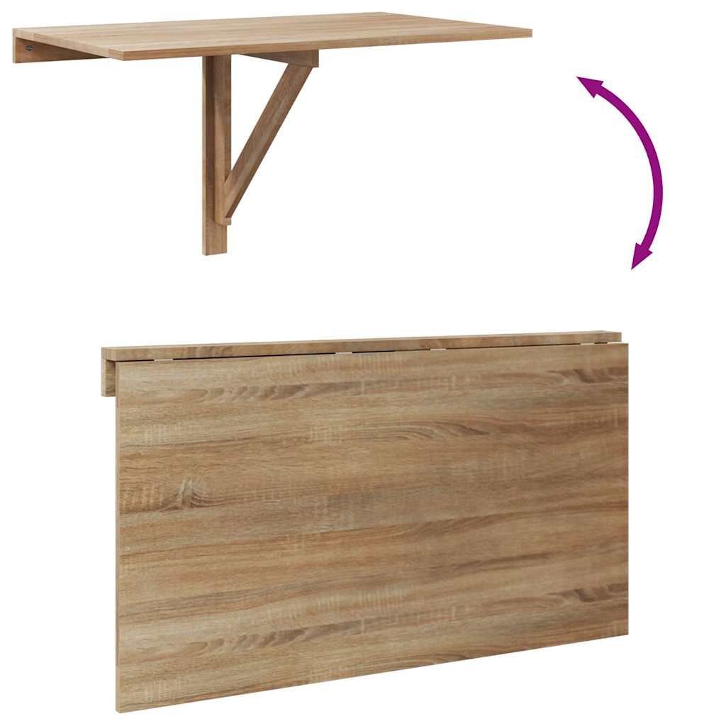 vidaXL Mesa de parede dobrável 100x60 cm carvalho