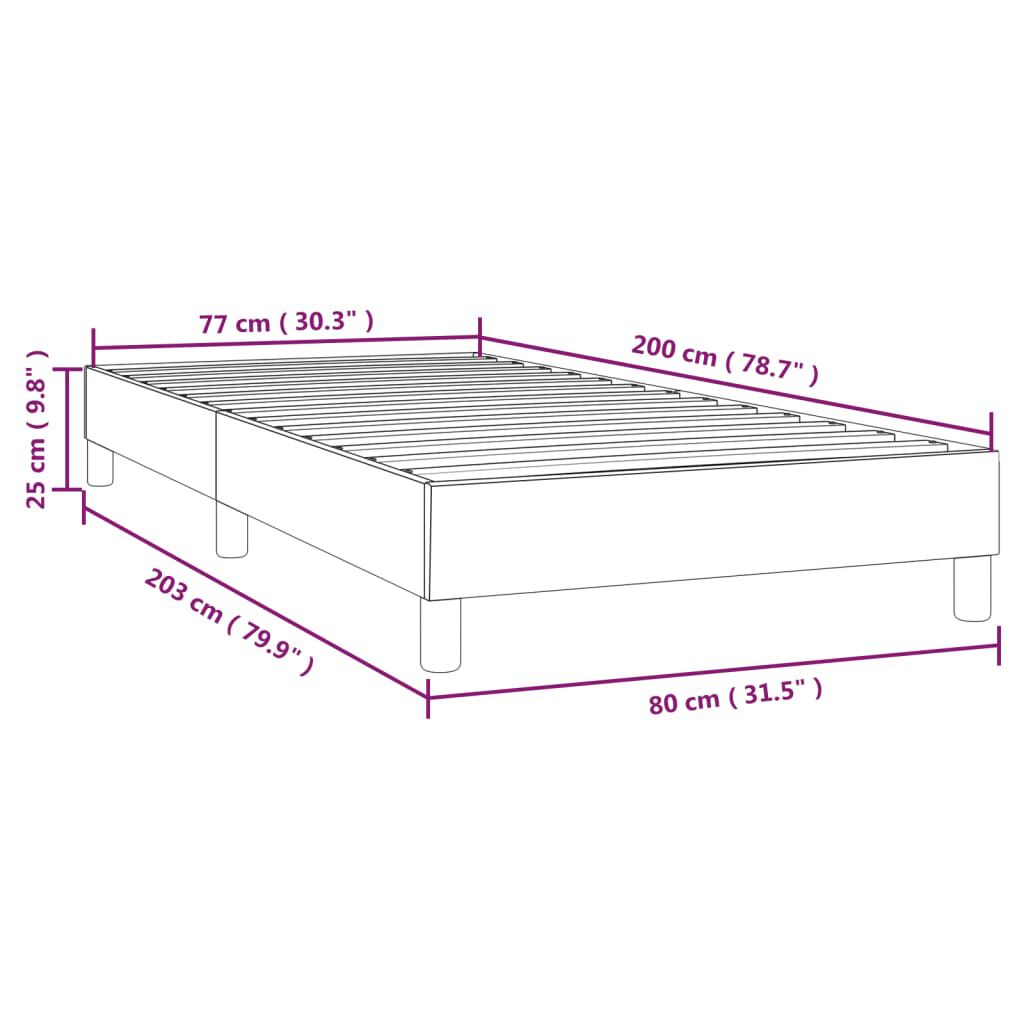 vidaXL Estrutura de cama sem colchão 80x200 cm tecido cinzento-escuro