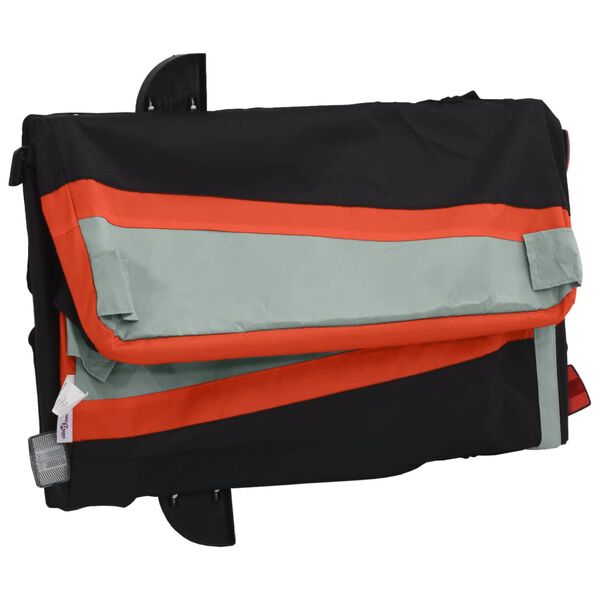 vidaXL Reboque para bicicleta 30 kg ferro preto e laranja