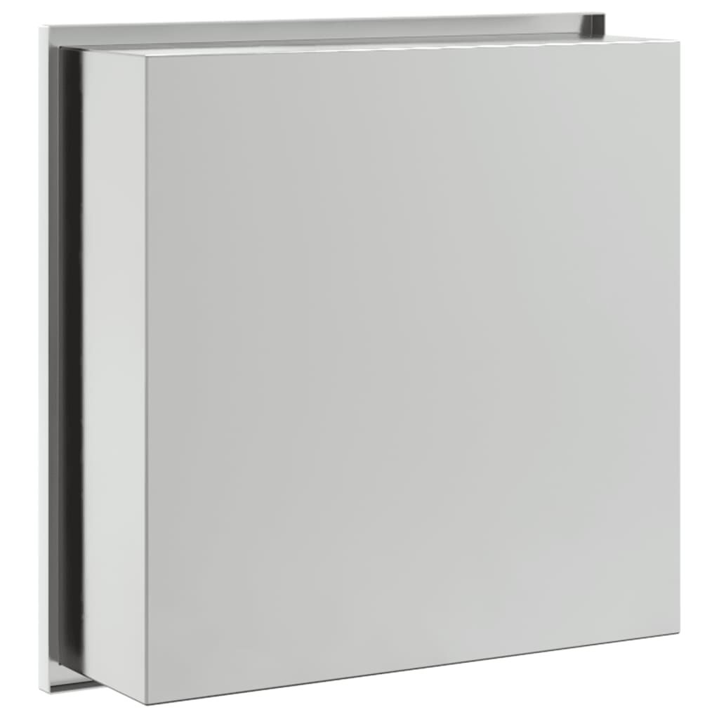 vidaXL Nicho parede p/ duche 32x32x9 cm aço inoxidável prata escovada