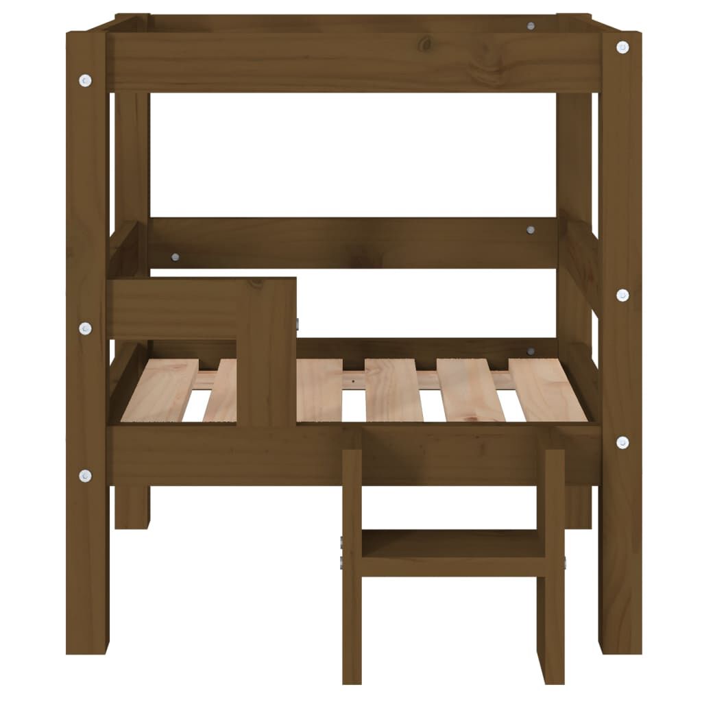 vidaXL Cama para cães 55,5x53,5x60 cm pinho maciço castanho mel