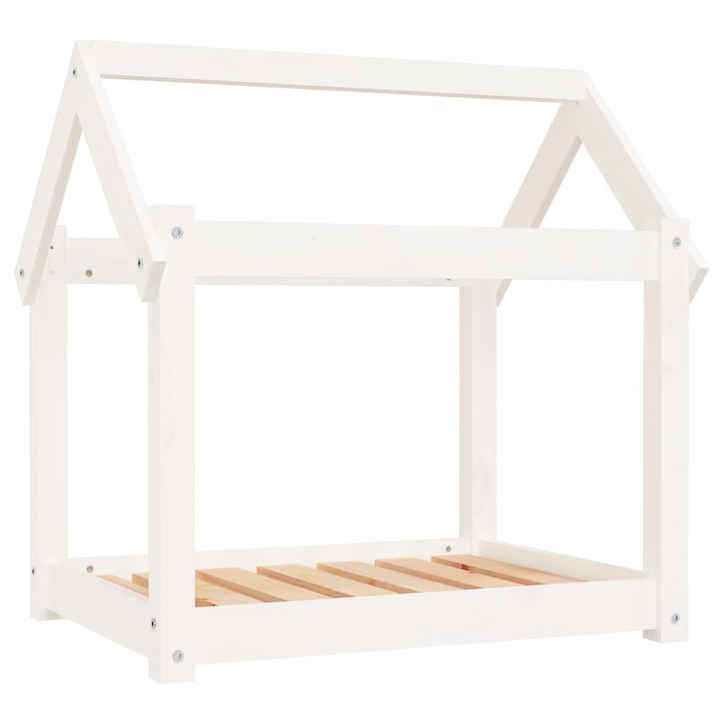 vidaXL Cama para cães 71x55x70 cm madeira de pinho maciça branco