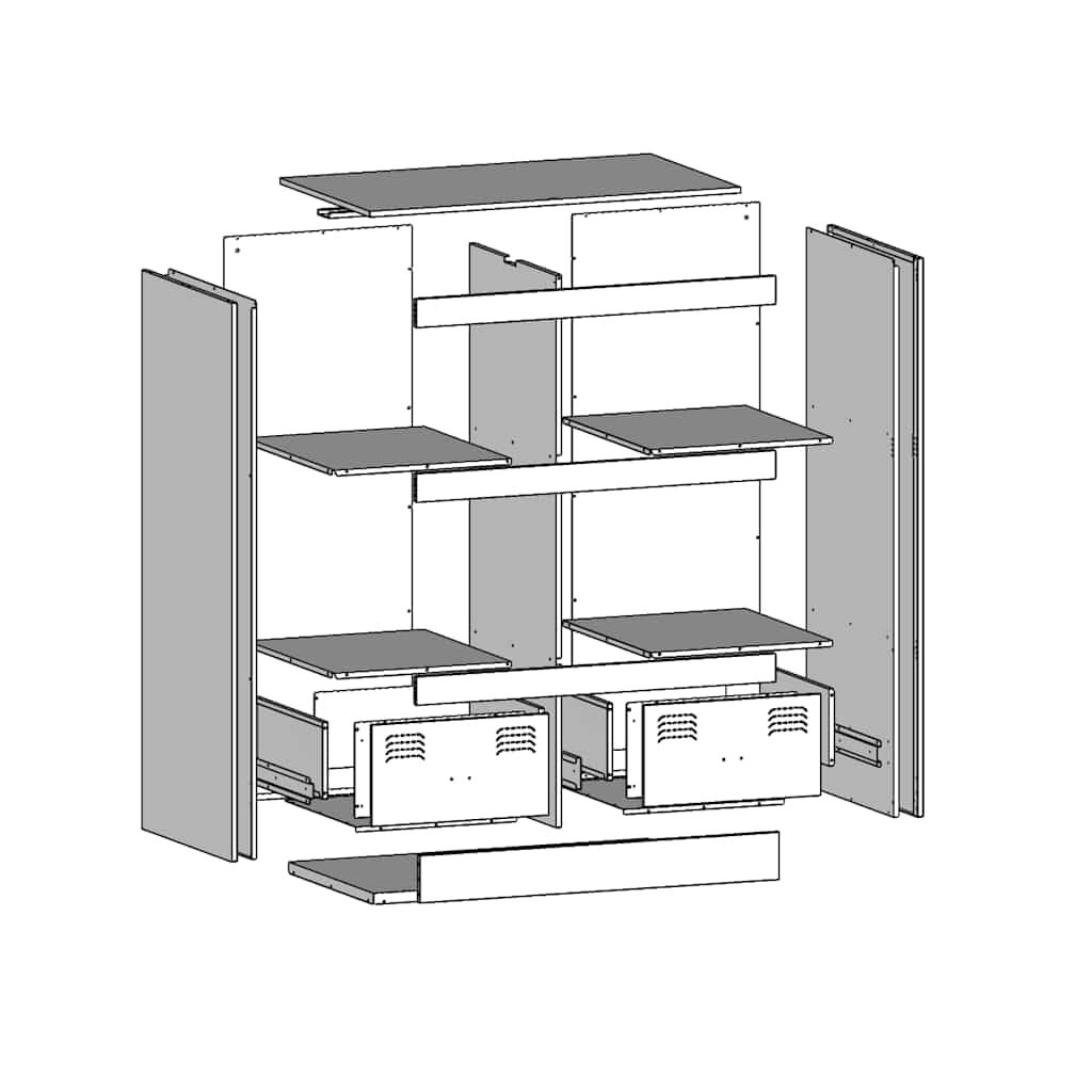 vidaXL Aparador alto 67x39x95 cm aço rosa