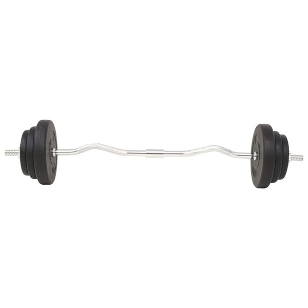 vidaXL Conjunto de barra e halteres 30 Kg