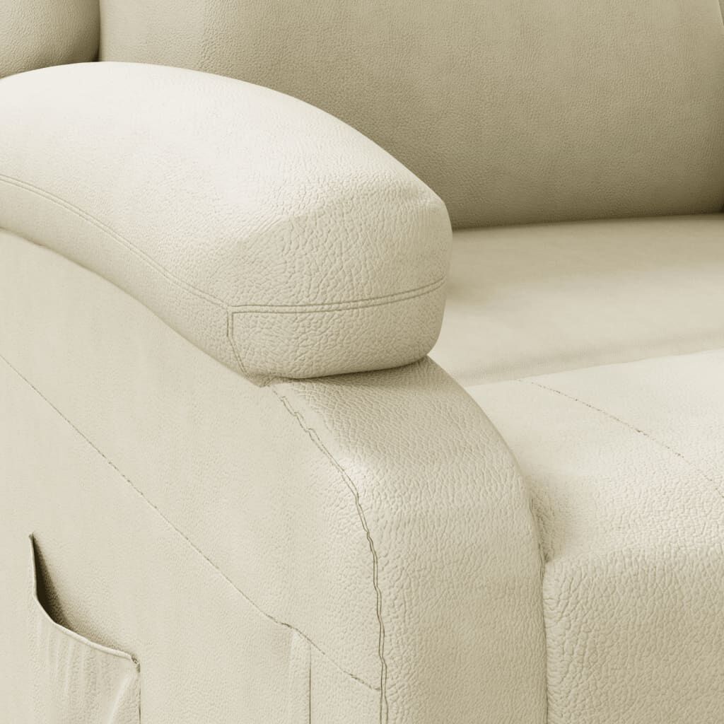 vidaXL Poltrona reclinável couro artificial cor creme
