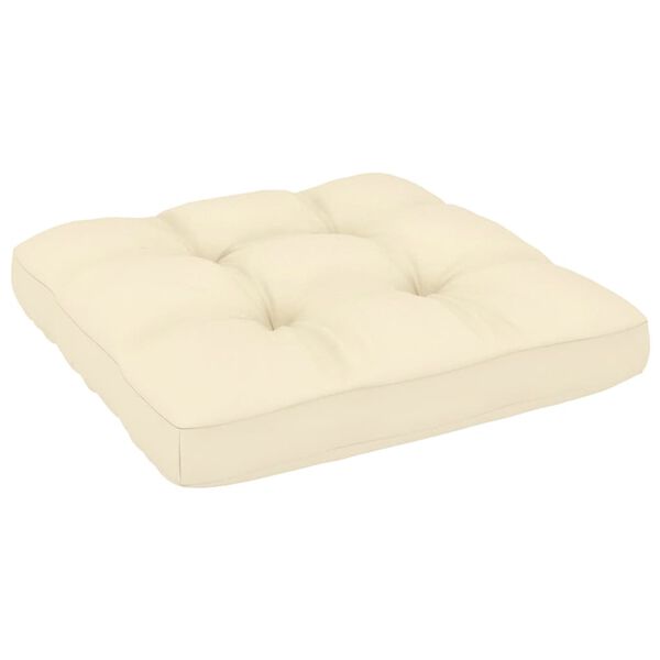 vidaXL Sofás de centro jardim c/ almofadões 2 pcs pinho maciço creme
