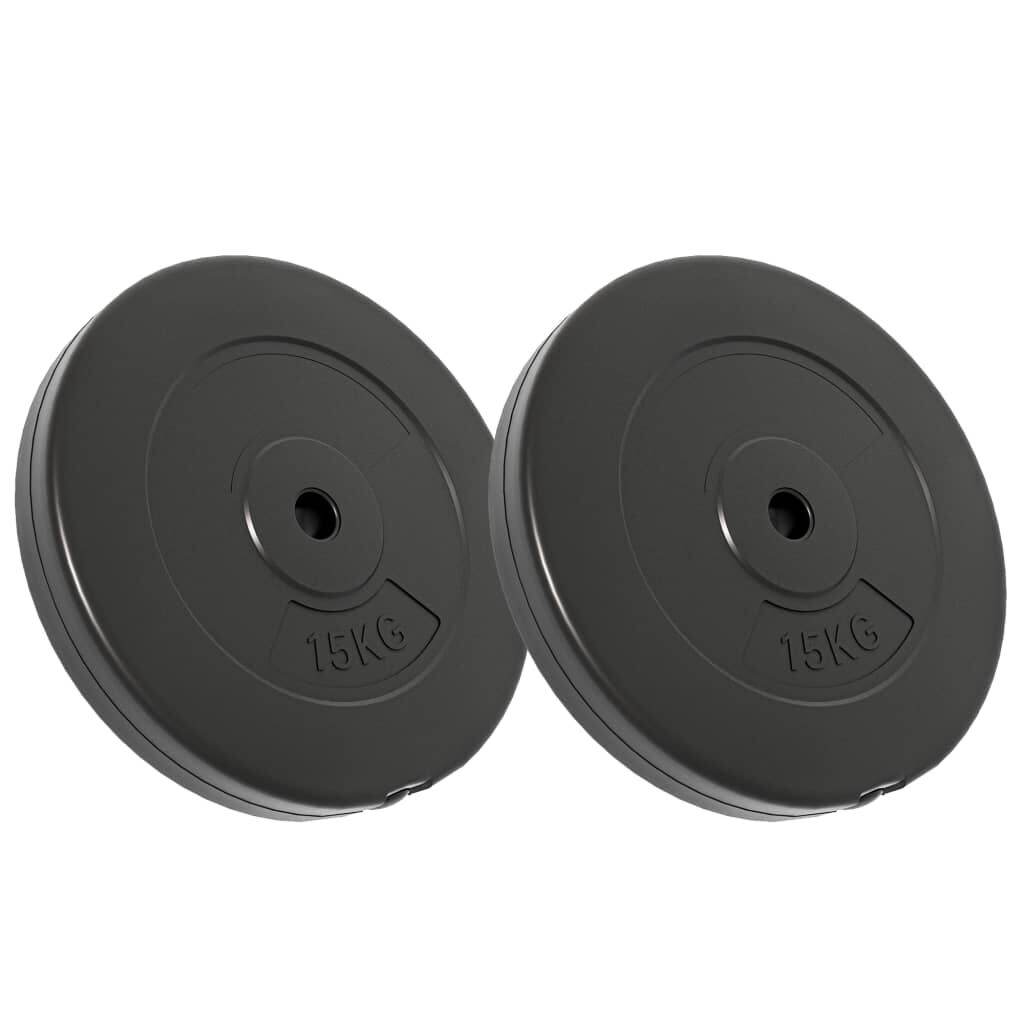 vidaXL Discos de musculação 2 pcs 30 kg cor de cimento