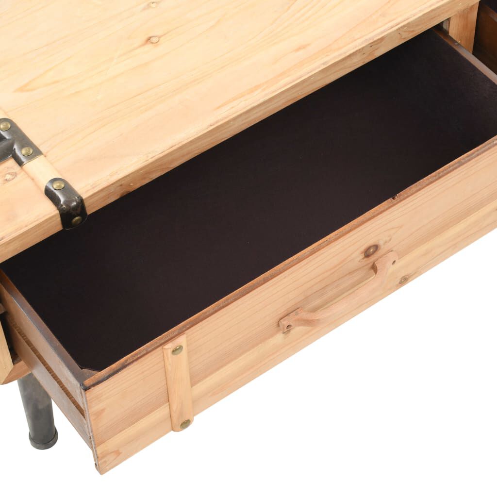 vidaXL Móvel de TV madeira de abeto maciça 120x33x35 cm