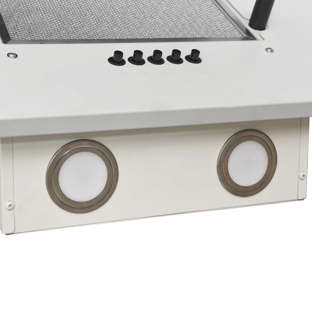vidaXL Exaustor de parede 60cm aço inoxidável e vidro temperado branco