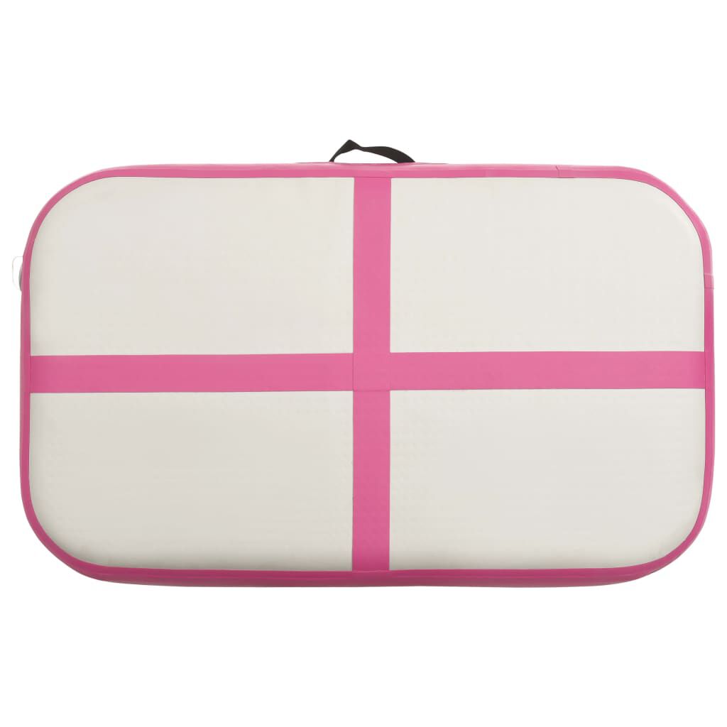 vidaXL Colchão de ginástica insuflável c/ bomba 60x100x10 cm PVC rosa