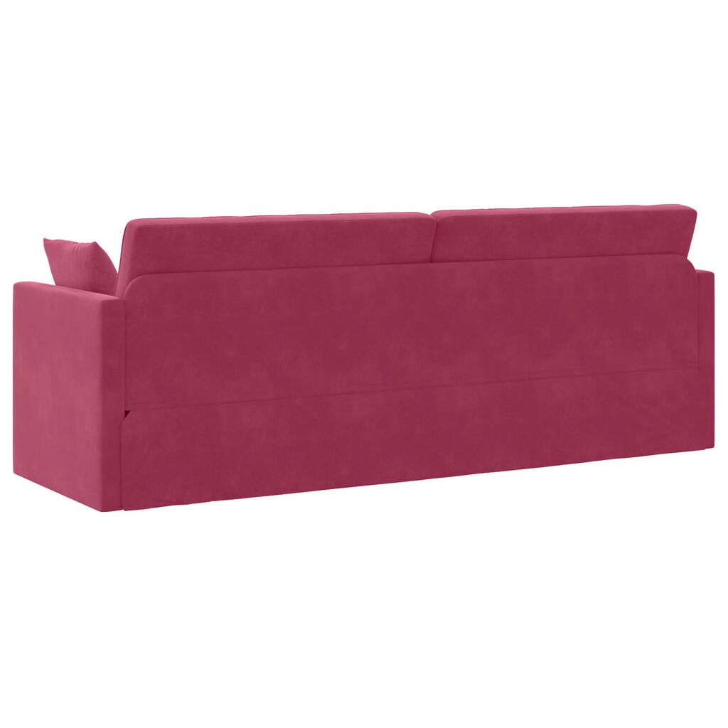 vidaXL Sofá-Camas 2 em 1 Vermelho Vinho 213x144x60 cm Veludo