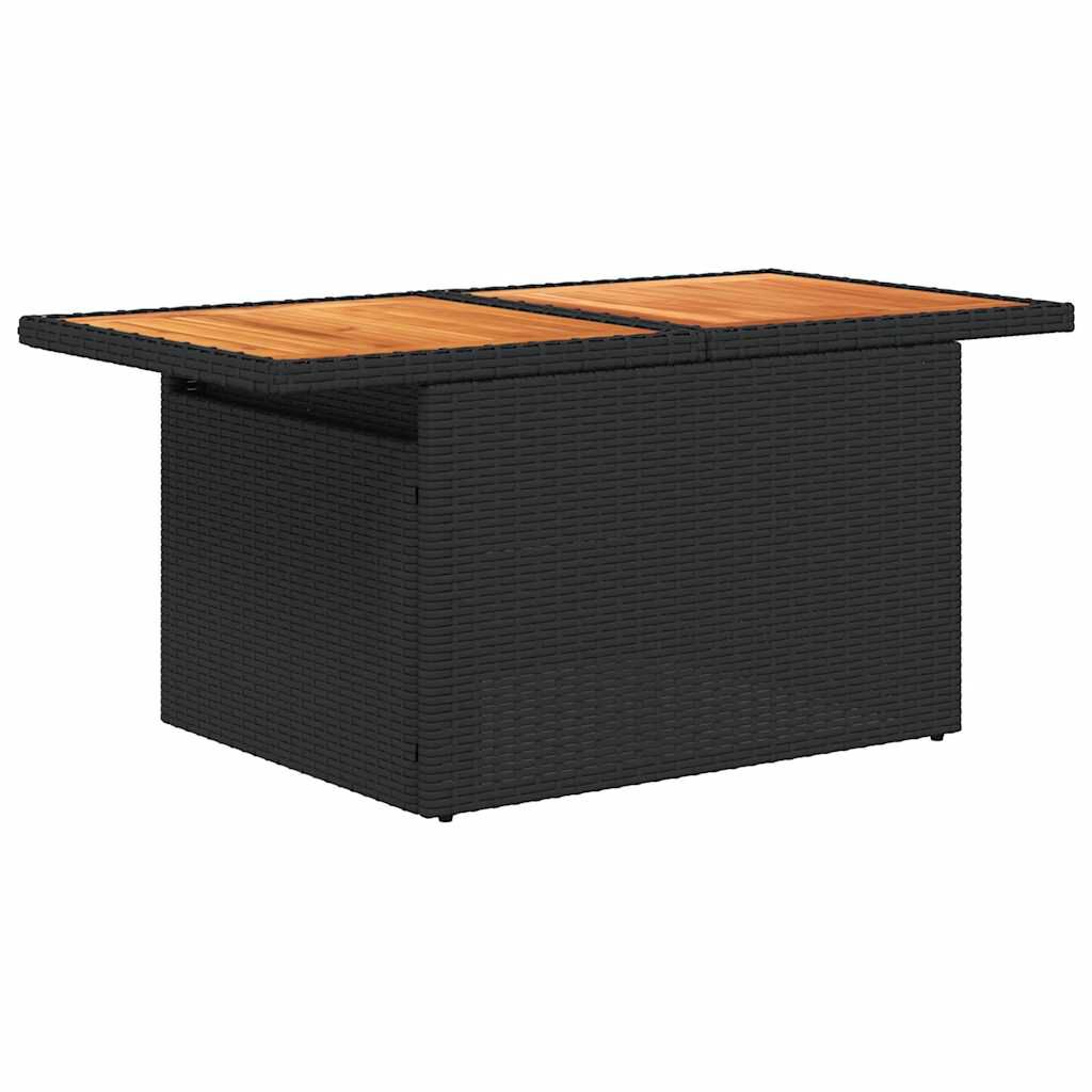 vidaXL 10 pcs conjunto sofás jardim c/ almofadões vime PE/acácia preto