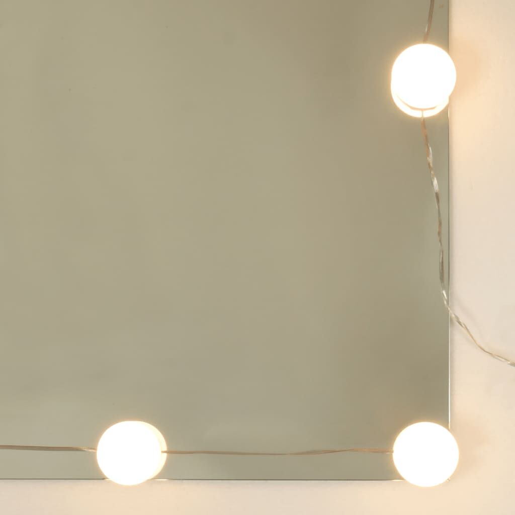 vidaXL Toucador com luzes LED 90x42x132,5 cm cinzento sonoma