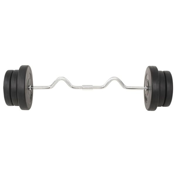 vidaXL Conjunto de barras e halteres 60 Kg