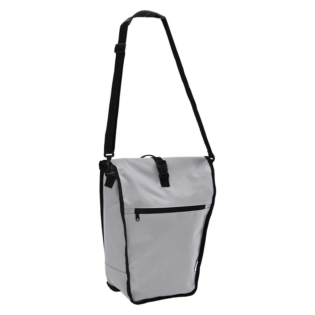 vidaXL Saco de Bicicleta para Bagageiro 20 L Cinza 34x16x59 cm