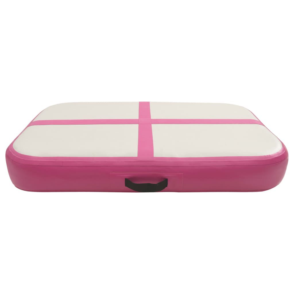 vidaXL Colchão de ginástica insuflável c/ bomba 60x100x10 cm PVC rosa