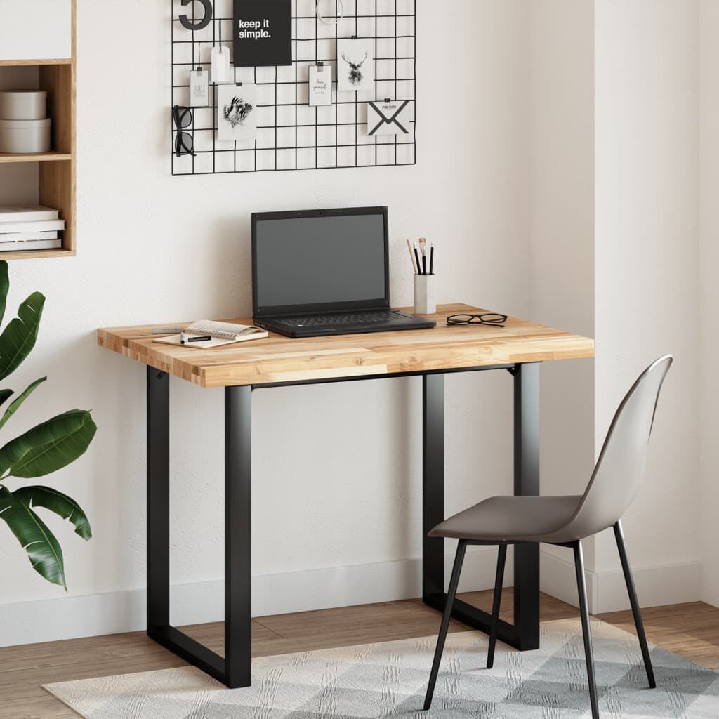 vidaXL Tampo de secretária 80x70x4 cm acácia maciça não tratada