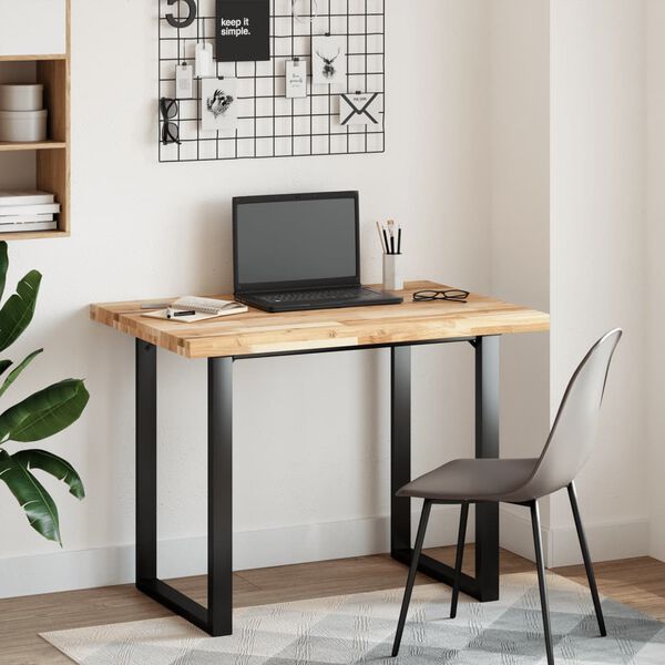 vidaXL Tampo de secretária 80x70x4 cm acácia maciça não tratada