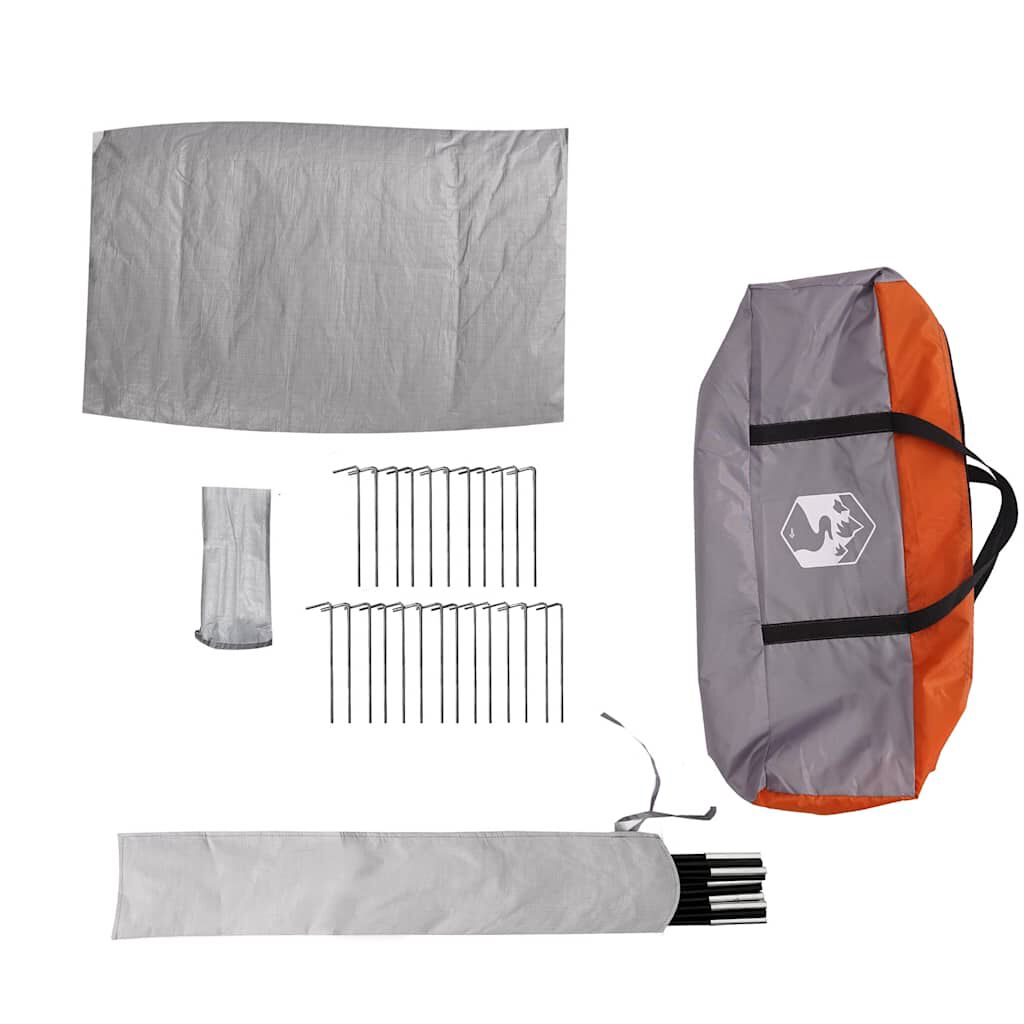 vidaXL Tenda familiar tipi para 10 pessoas impermeável cinza/laranja