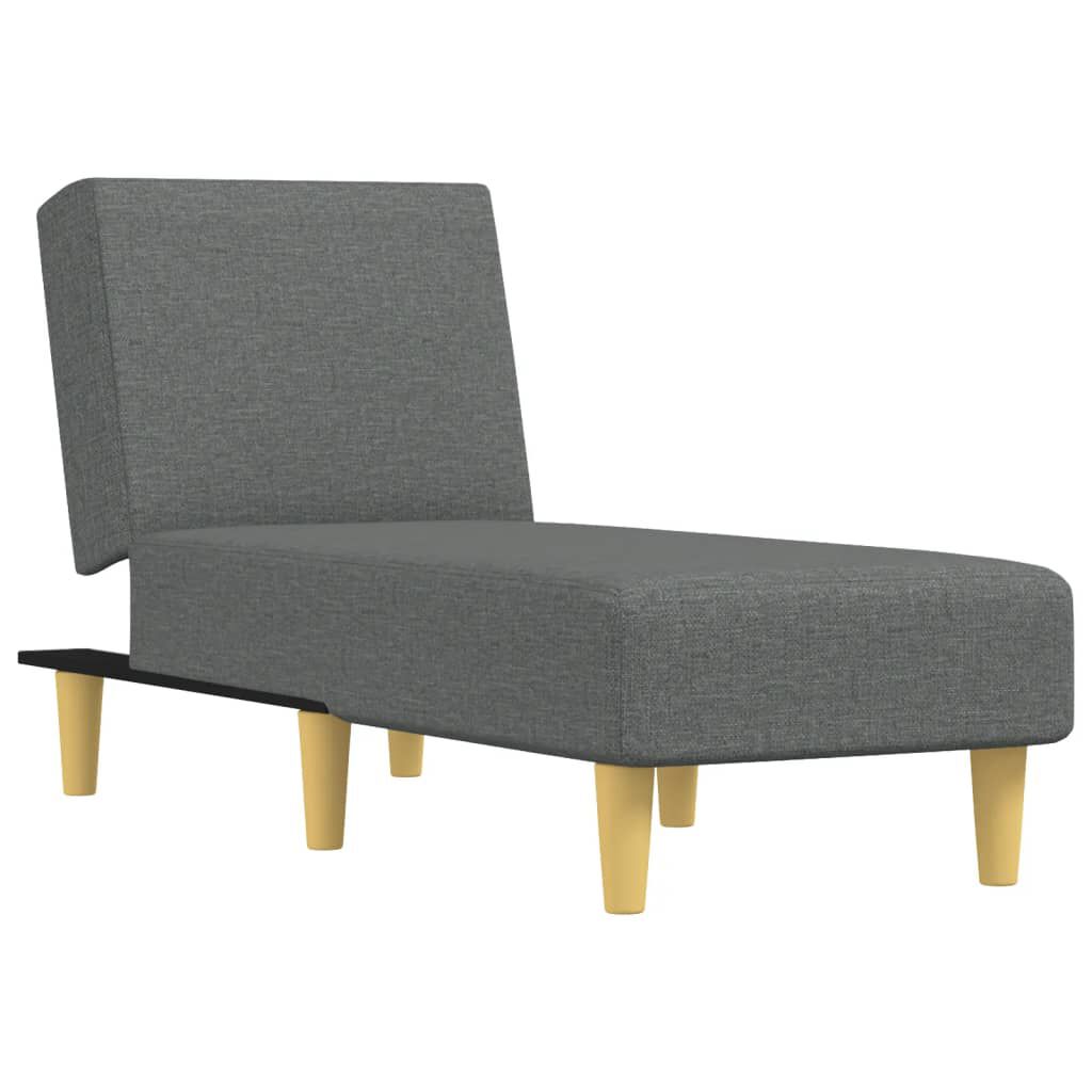 vidaXL Chaise longue tecido cinzento-escuro