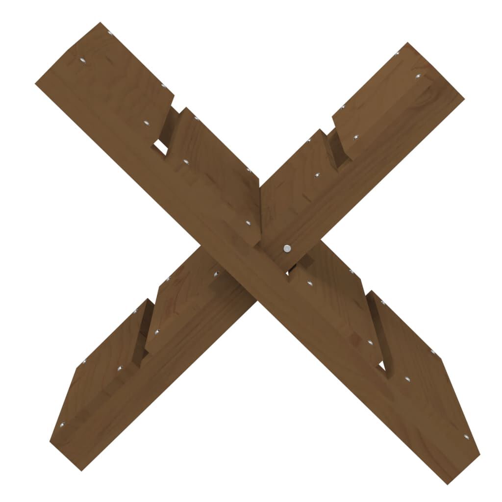 vidaXL Suporte de lenha 47x39,5x48 cm pinho maciço castanho mel