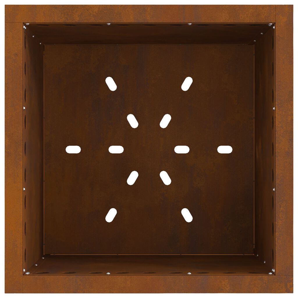 vidaXL Fogo Sem Fumaça Quadrado 48x48x50 cm Aço Envelhecido