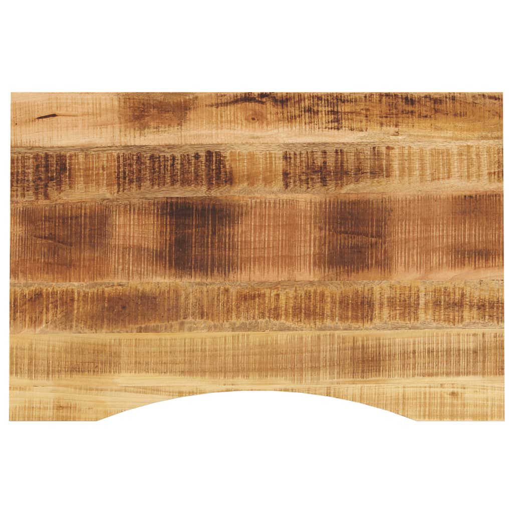 vidaXL Tampo de mesa com curva 90x60x2,5cm mangueira áspera maciça