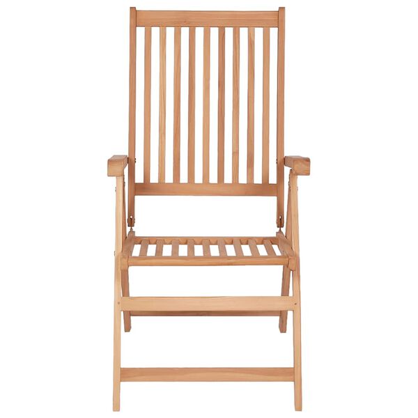 vidaXL Cadeiras de jardim reclináveis 2 pcs madeira teca maciça