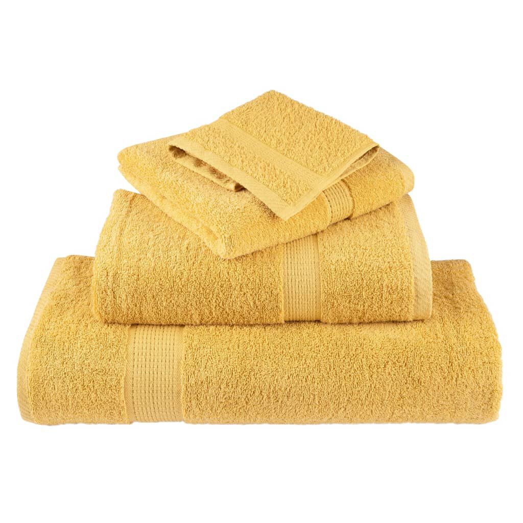vidaXL 12pcs Conjunto toalhas banho premium SOLUND 600gsm dourado