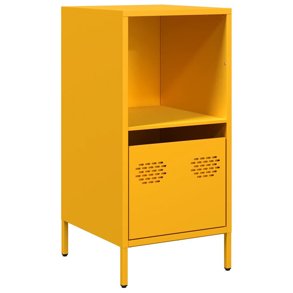 vidaXL Aparador 35x39x73,5 cm aço laminado a frio amarelo mostarda