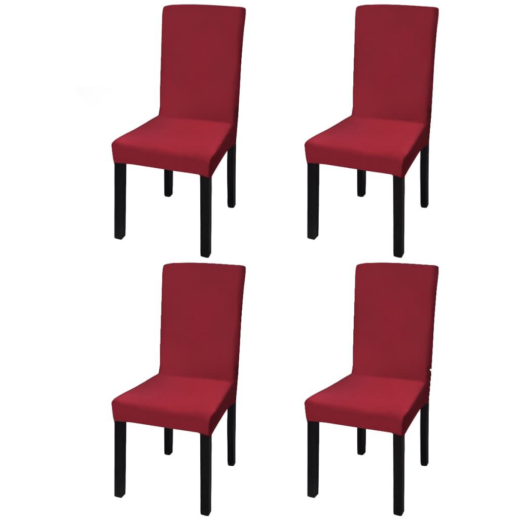 vidaXL Capa extensível para cadeiras, 4 pcs, bordô