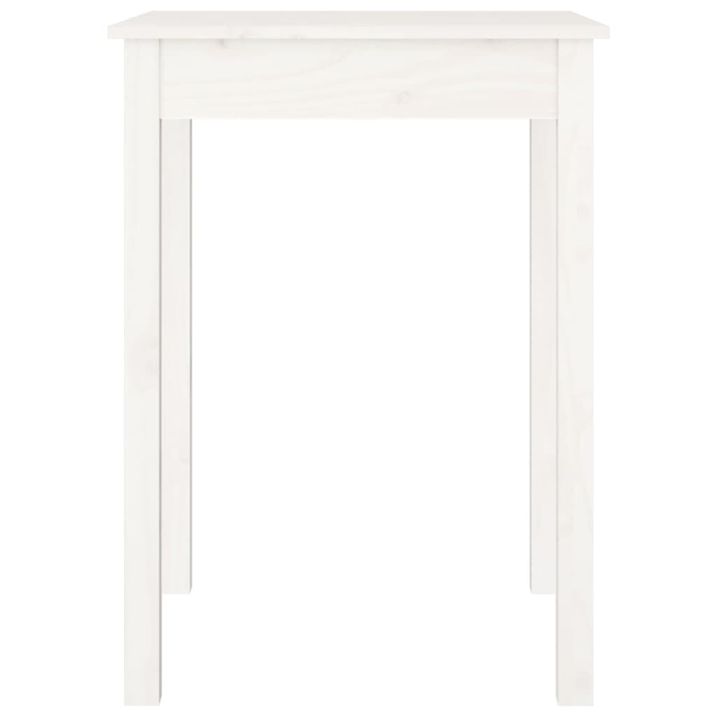 vidaXL Mesa de jantar 55x55x75 cm madeira de pinho maciça branco