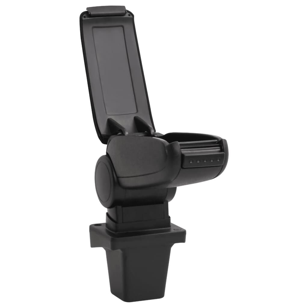 vidaXL Apoio de braço p/ carro 14x33x(32-48,5) cm ABS preto