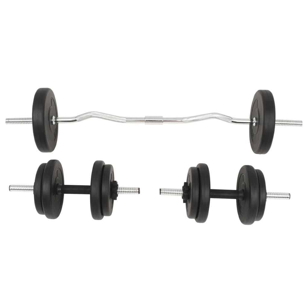 vidaXL Conjunto de barra e halteres 30 Kg