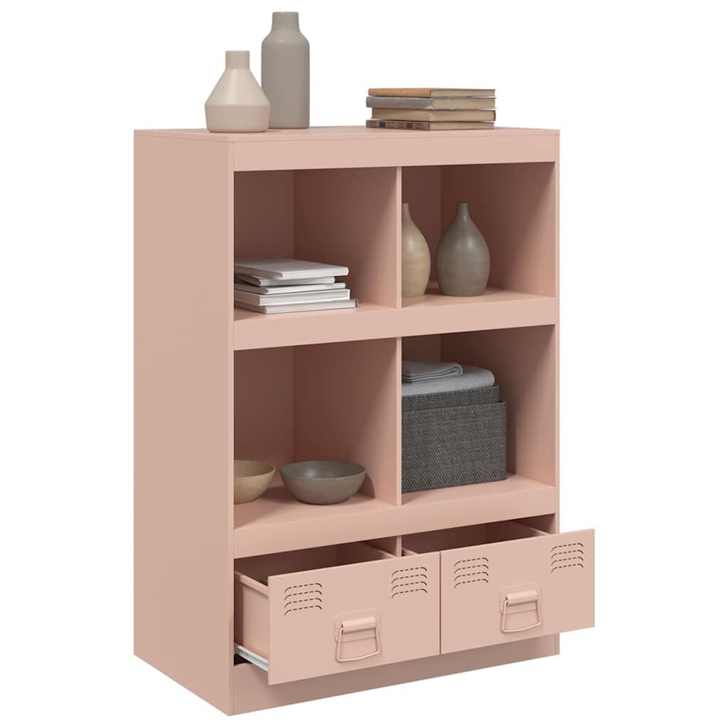 vidaXL Aparador alto 67x39x95 cm aço rosa