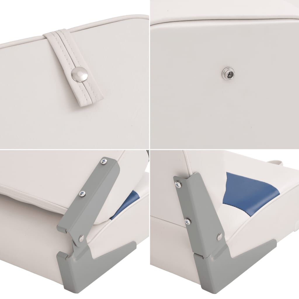 vidaXL 2 pcs conjunto assento de barco dobrável com encosto alto