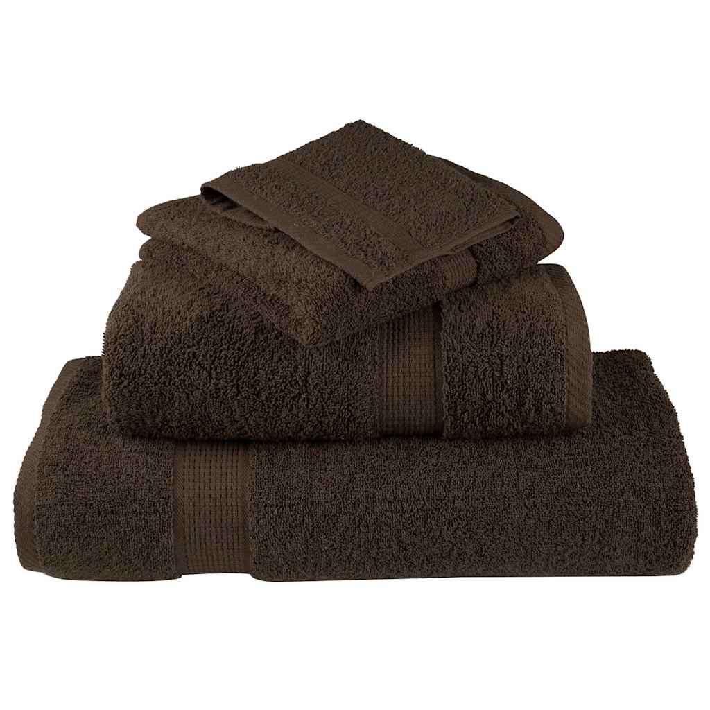 vidaXL 8pcs Conjunto toalhas banho premium SOLUND 600 gsm castanho