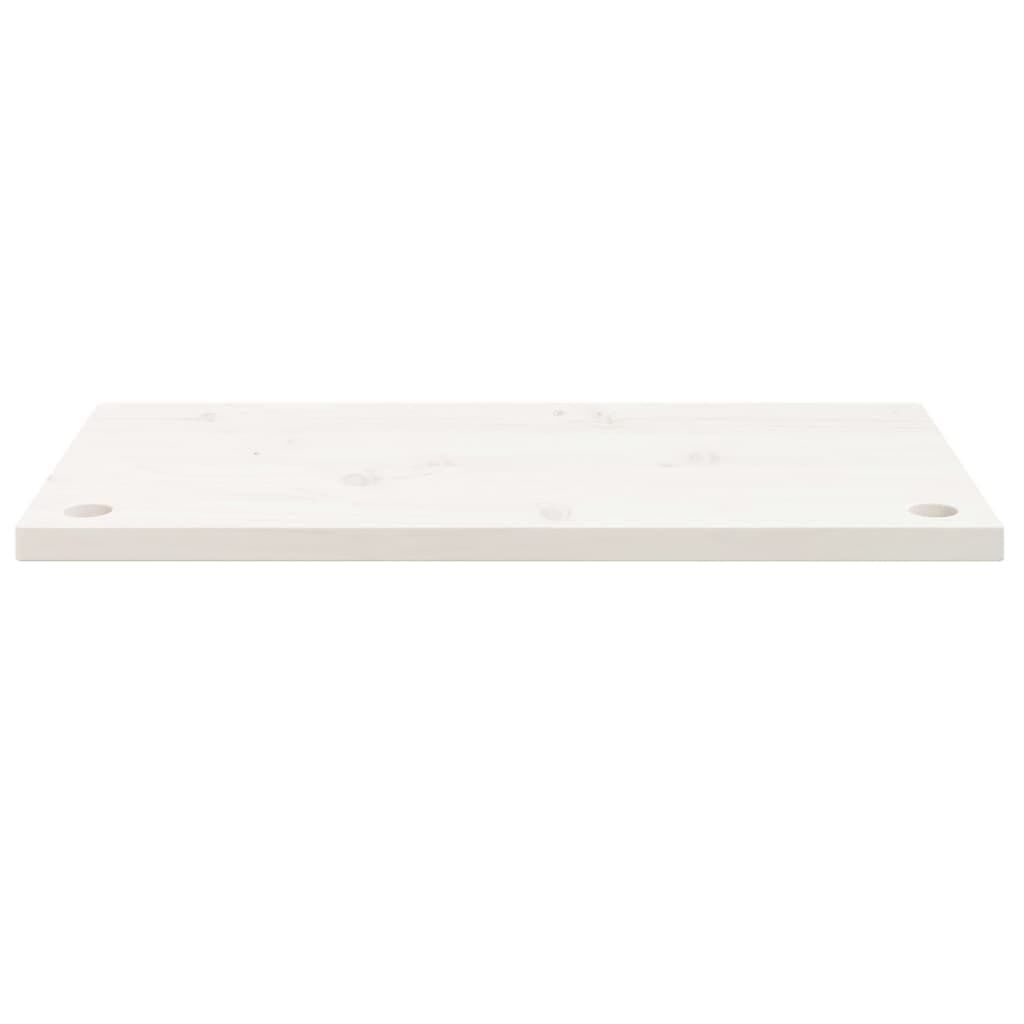 vidaXL Tampo de secretária 80x40x2,5 cm pinho maciço branco