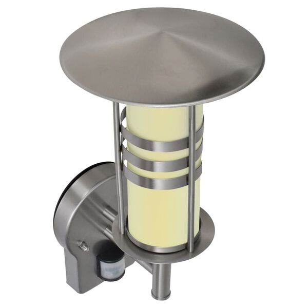 Lâmpada parede de aço inoxidável, forma de cilindro com sensor