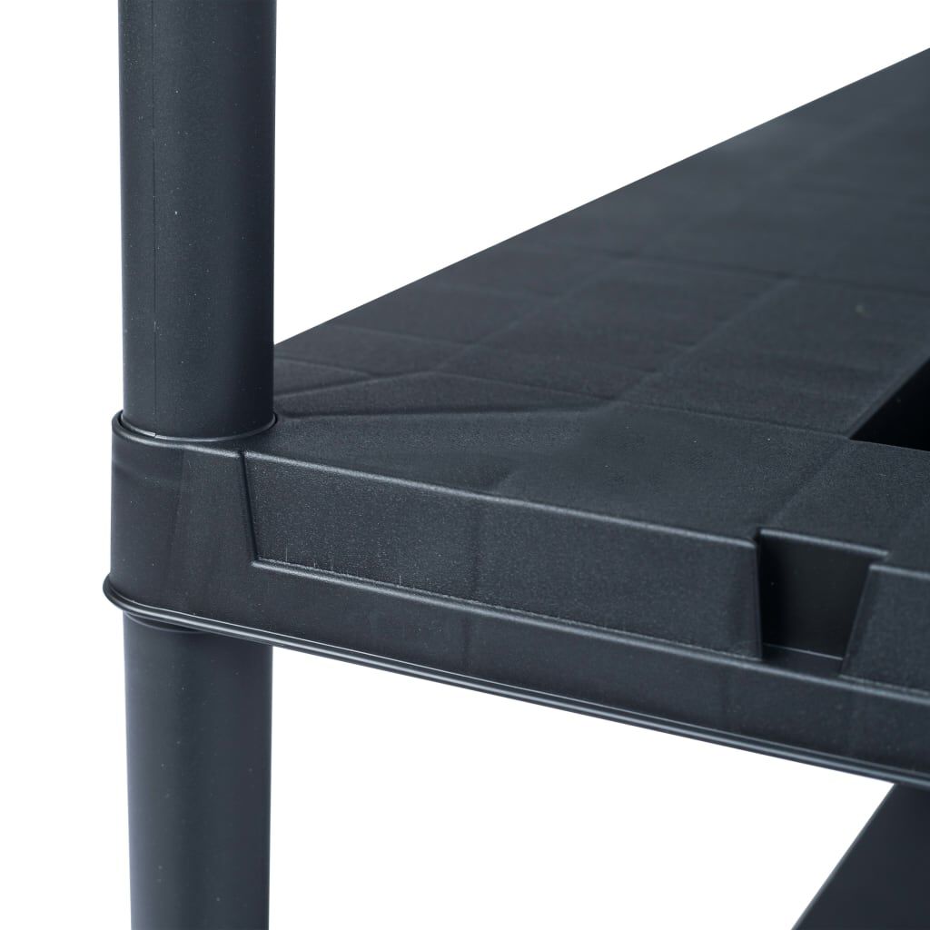 vidaXL Estante de arrumação 220 kg 90x40x138 cm plástico preto