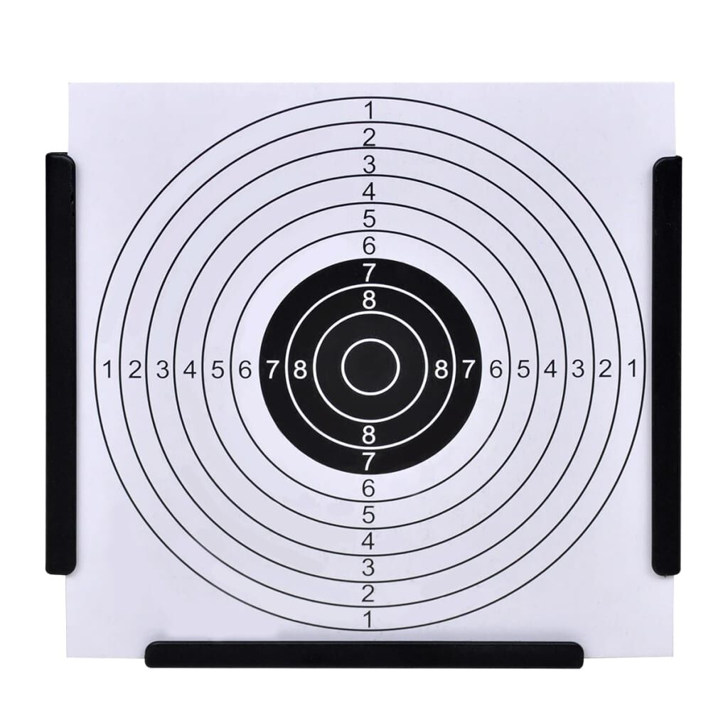 vidaXL Suporte de alvo afunilado 14 cm + 100 alvos de papel